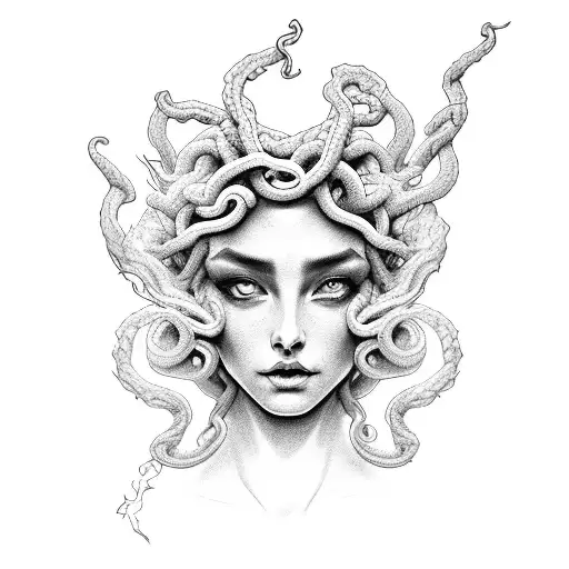 Medusa With Fire Rose Unity