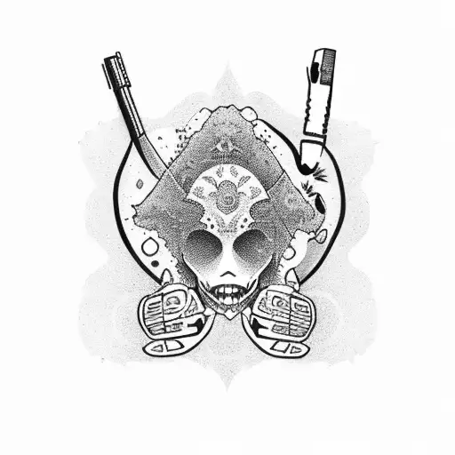 Women Body Covered In Weed Money And Guns