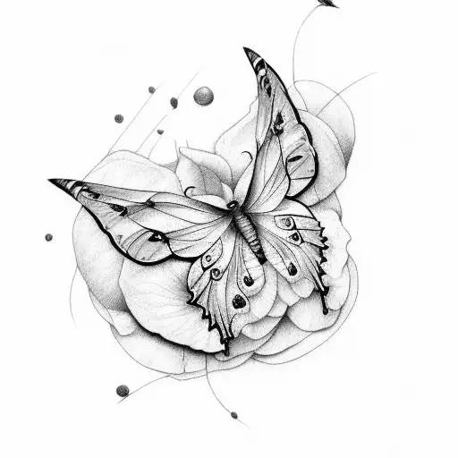 Butterfly And Dark Rose