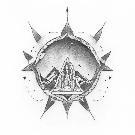 Travel Tatoo With A Van And Mountain