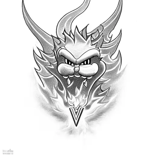 The Name Mario With Fire Texture With A Fire Crown On The Letter M