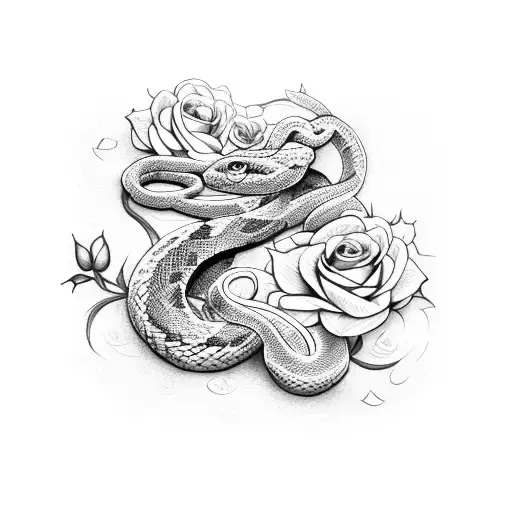 Snake With Roses