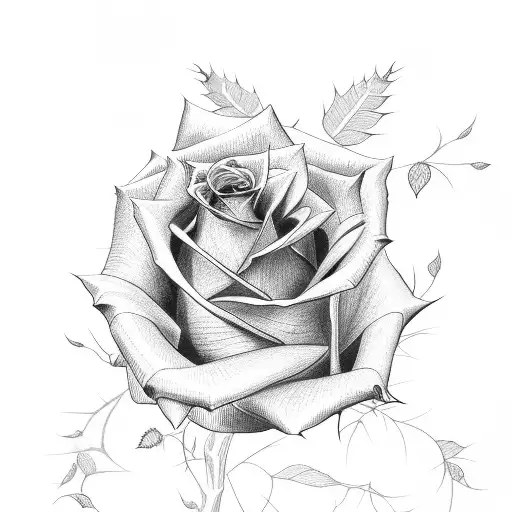 Rose With Date In The Thorns