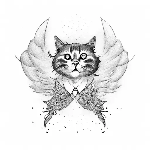 Black Cat With Wings