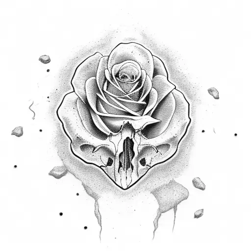 Raven Skull Rose
