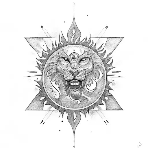 Leo With Fire And Sun Elements