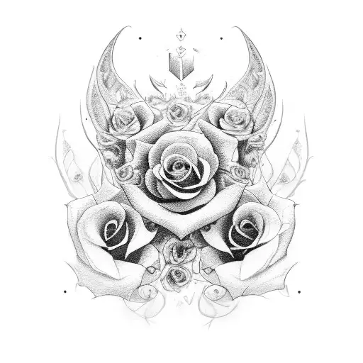 V Twin Engine With Roses