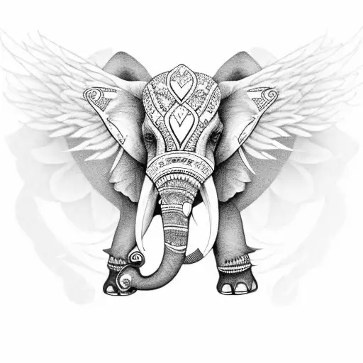 Front Magic Elephant With Wings