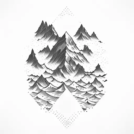 Mountain With Big Wave In Front