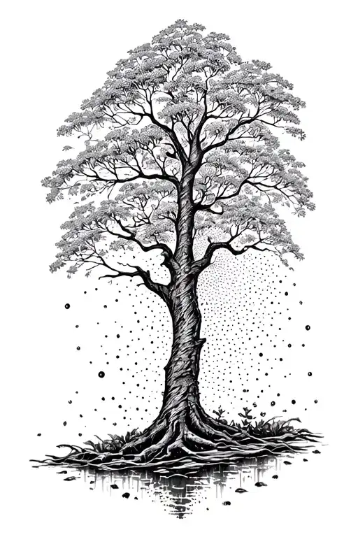 Nature Wild Life And Tree Of Life In Vertical Image