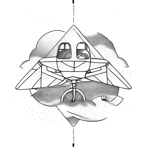 Travel Tattoo Paperplane On A Bicycle