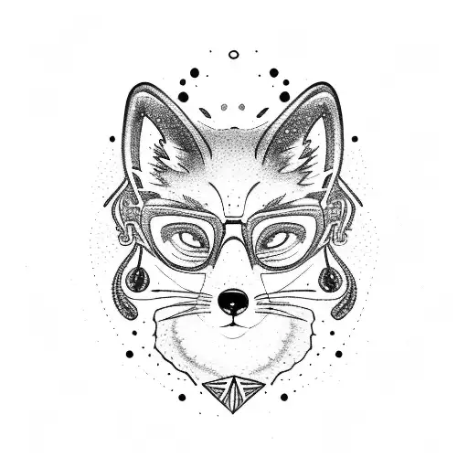 A Golden Fox Breast Wearing Old Man Glasses And A Vest