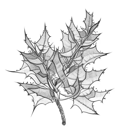 Holly Plant With Hills Behind