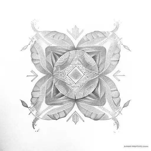 Botanical On Geometric Background