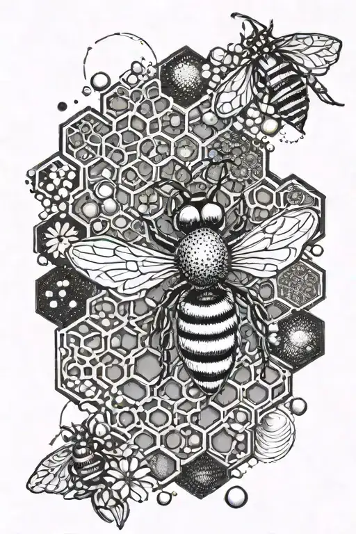 Bee And Honey Comb
