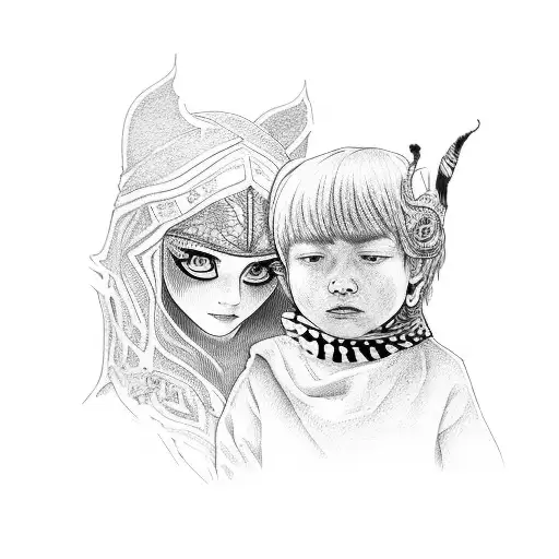 An Olw Watching Over A Child With His Mother