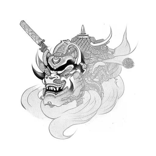 Geisha Mask Oni Katana