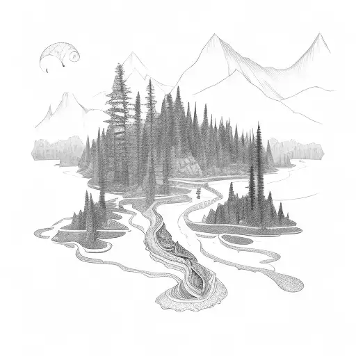 A Winding River Flowing Through A Dense Forest