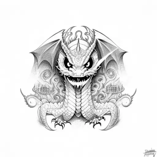 Dragon With Fiercy Eye With Smile