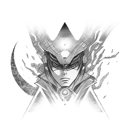 A Futuristic Depiction Of Itachi Using Dotwork Style