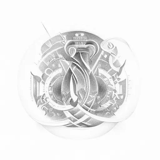 A Philosopher's Quote Written In Latin Flowing Through The Curves Of An Hourglass