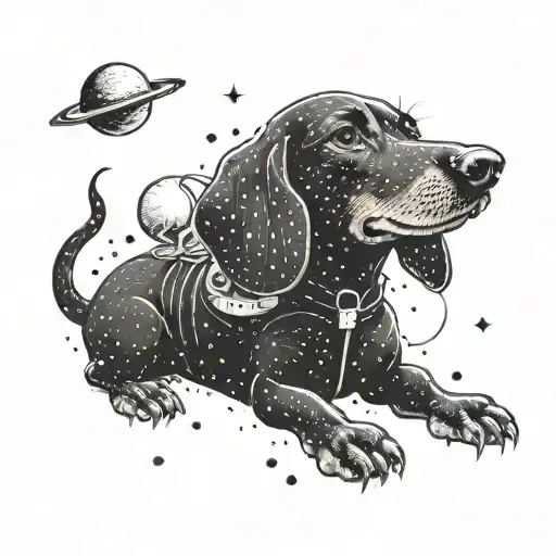Black Dachshund Space Explorer