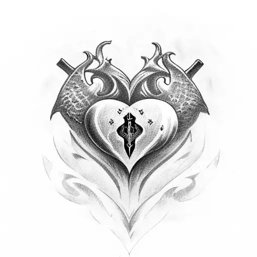 Gothic Heart On An Anvil With Medieval Overtones
