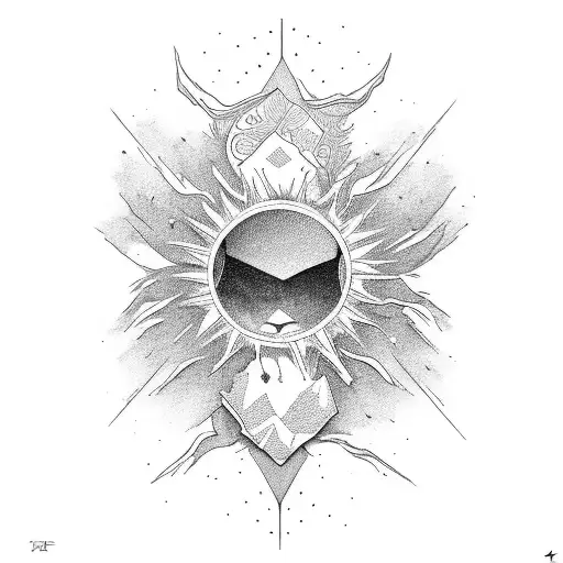 Broken Old Mirror Reflecting The Sun