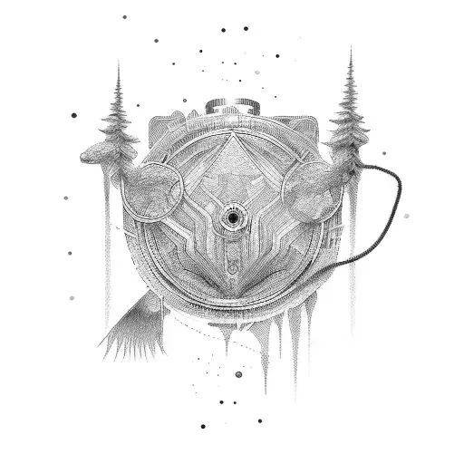 River Journey Long Thin Tattoo Line Work