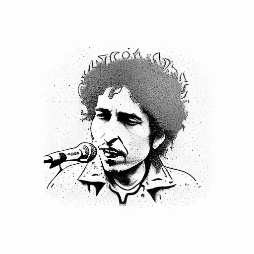 Bob Dylan Guitar Sillouette No Colour