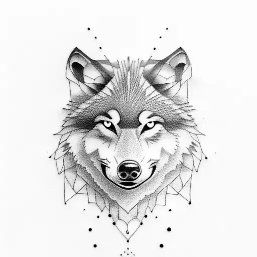 Wolf Tattoo For Group Of Friends Minimalist