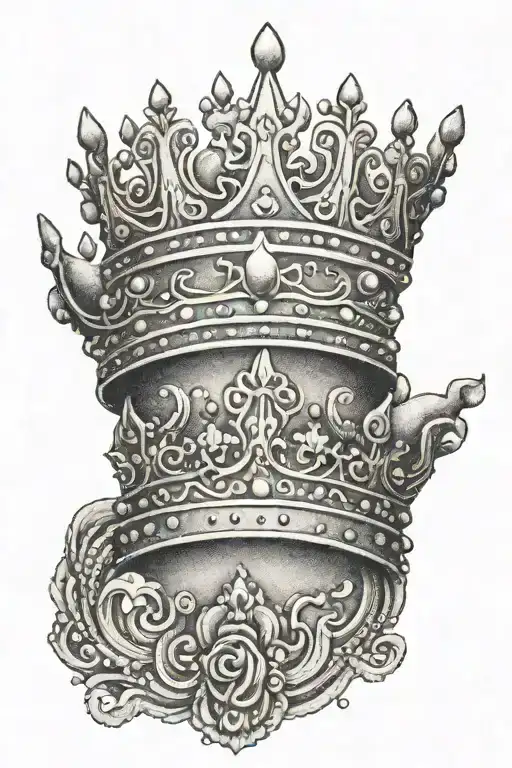 Crown Tattoo With The Word Mother