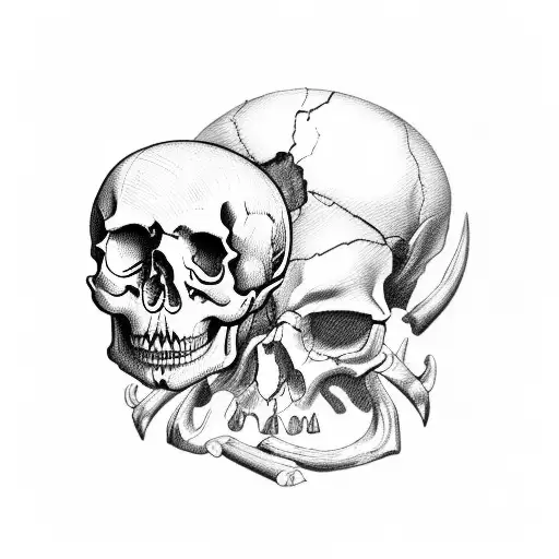 Skull With Bone