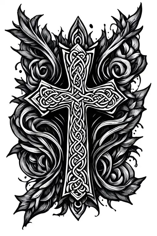 Only A Cross With Celtic Pattern Inspired