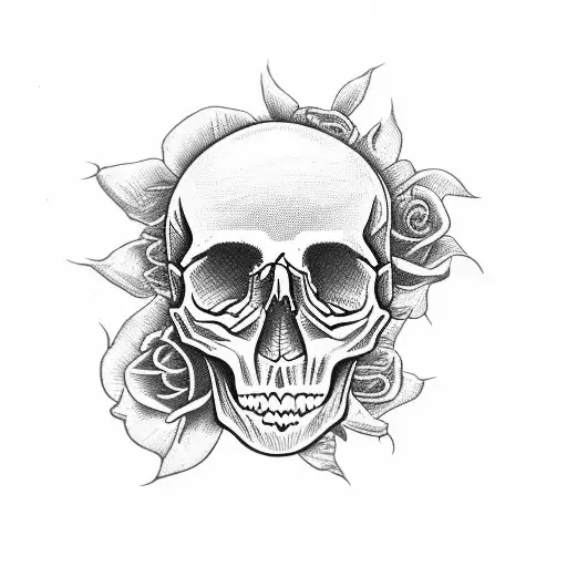 Skull With Roses