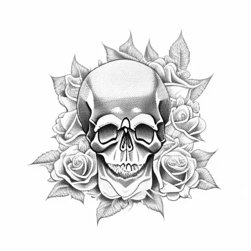 Skull With Roses