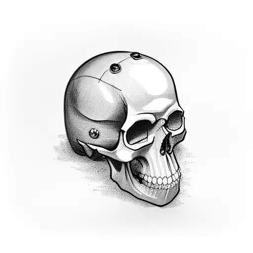 Incorporate A Skull Wearing A Military Helmet Into A Computer Motherboard Design