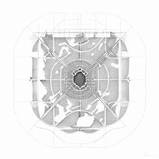 A Dotwork Representation Of A Baseball Diamond With The Client's Sons' Names