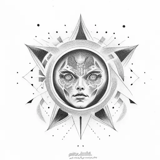 A Detailed Portrait Of Saturno With Estrella Shining Brightly In The Background