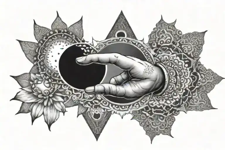 Elmo Reaching Out To Touch The Sun With Buddha In The Background