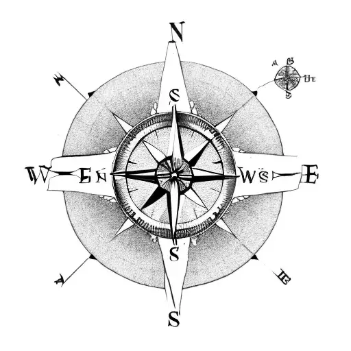 A Compass And A Map With A Dotted Line Tracing A Route