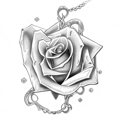 Rose With Diamond Necklace