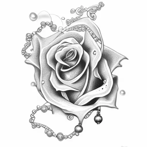 Rose With Pearl Necklace