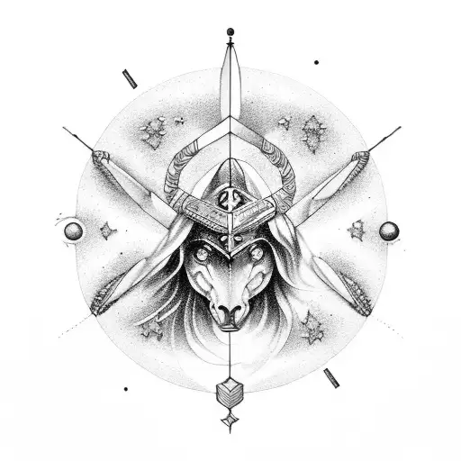 Sagittarius And Aquarius Constelation With A Galaxy In Between