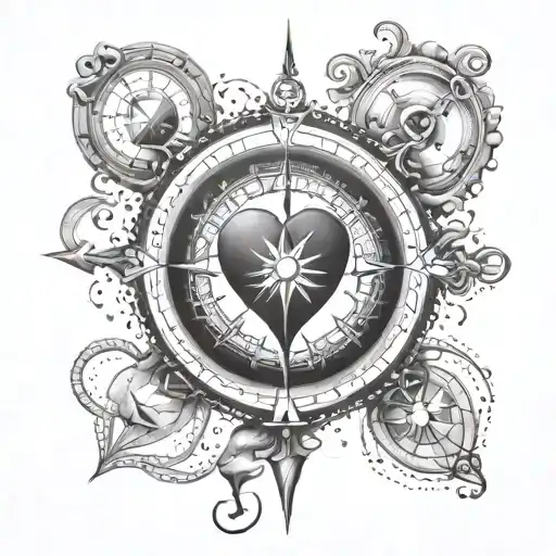 Infinite Heart With A Navigation Compass