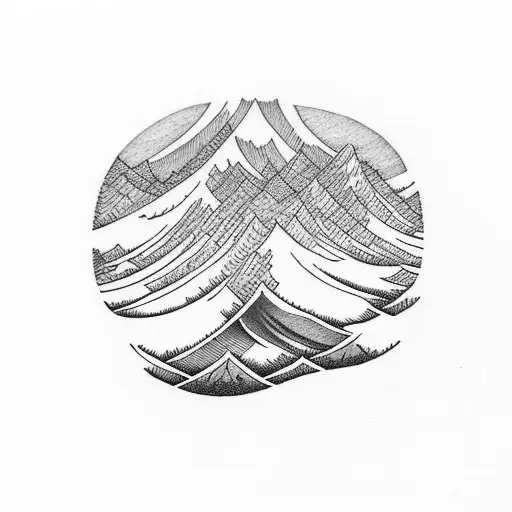 Mountain Trees Waves