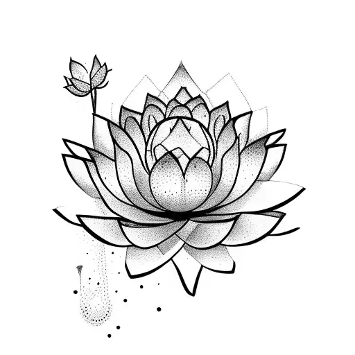 Lotus Flower With The Word Family