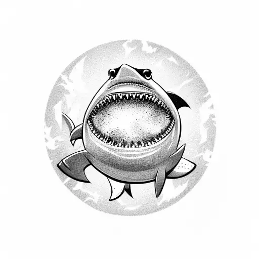 Animated Shark Holding Football Ball