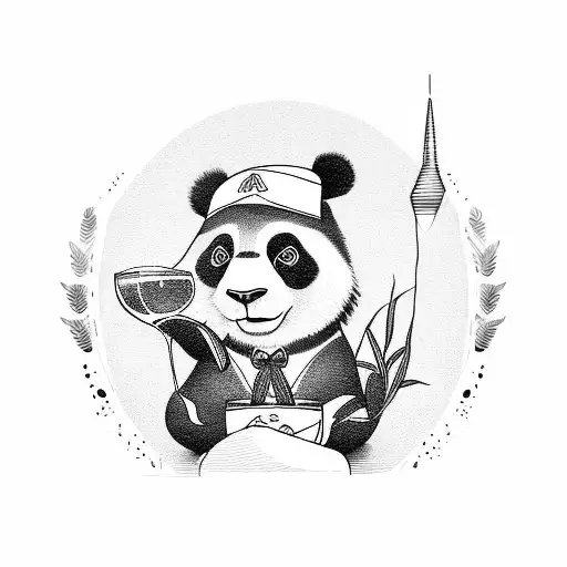 Panda Bartender With A Shaker