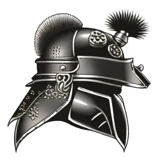 A Traditional Japanese Samurai Helmet With A Game Controller As The Crest